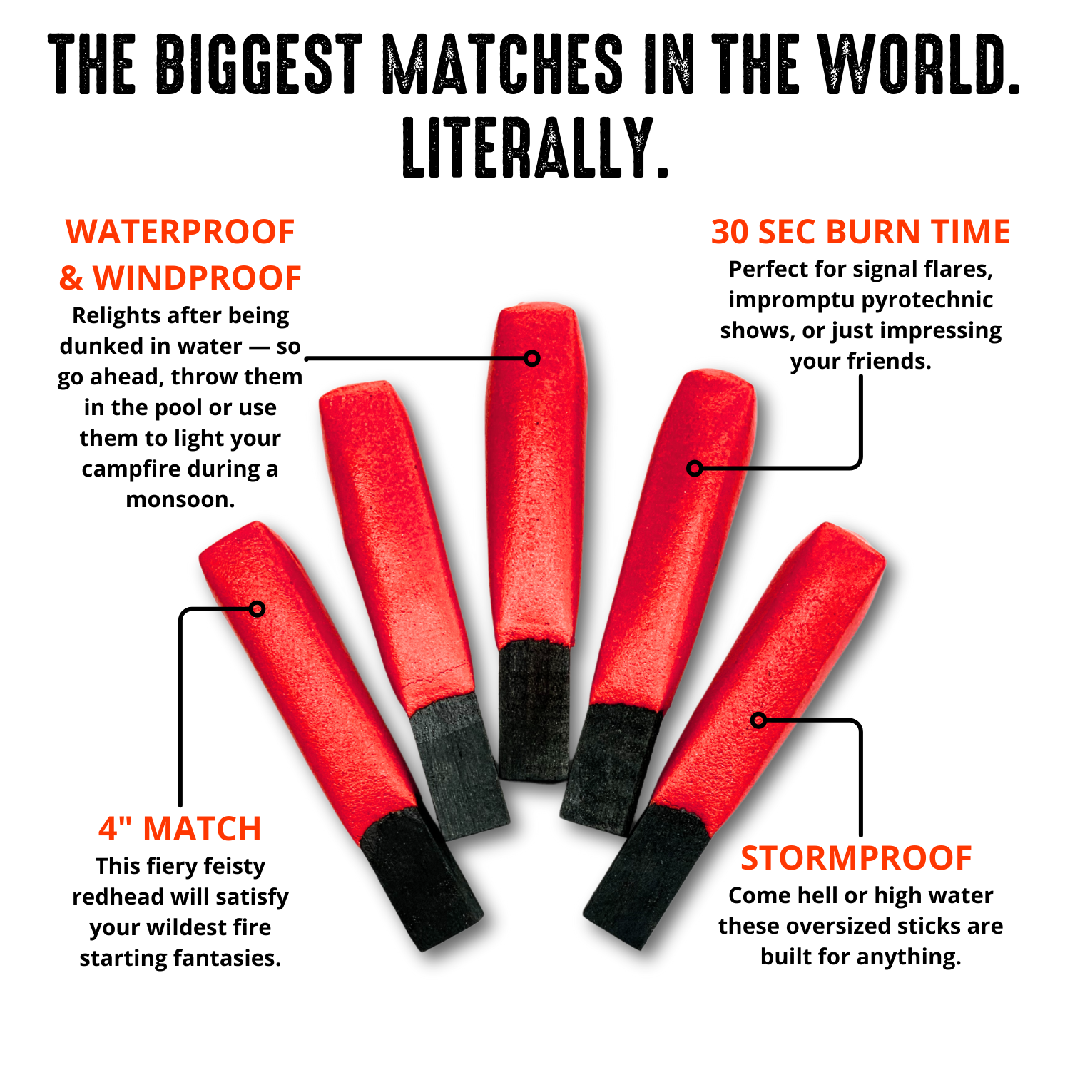 BIG ASS MATCHES (Set of 5)
